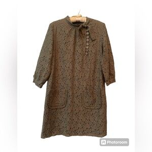 BCBG Maxazrina Olive green Lace Dress Sz M